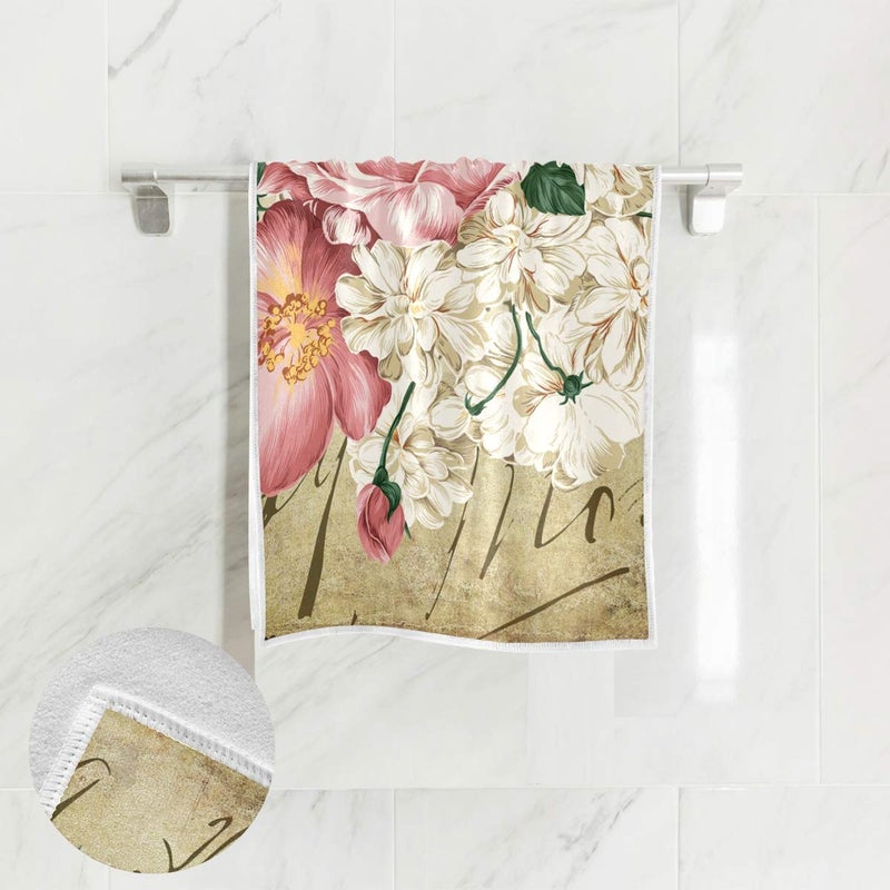 senya Soft Hand Towels, Vintage Rose Floral Highly Absorbent Hand Towels for Bathroom, Hand, Face, Gym - Image 2